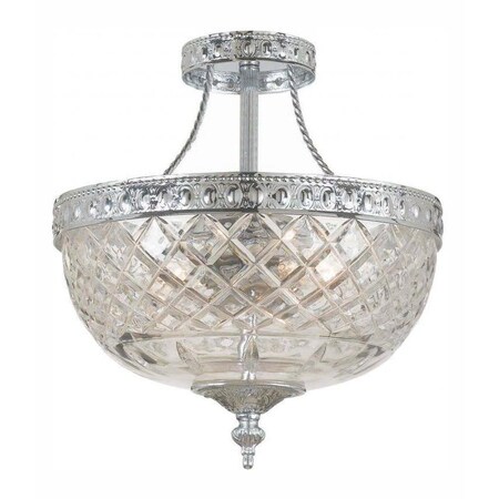 Crystorama Three Light Polished Chrome Bowl Semi-Flush Mount 118-10-CH